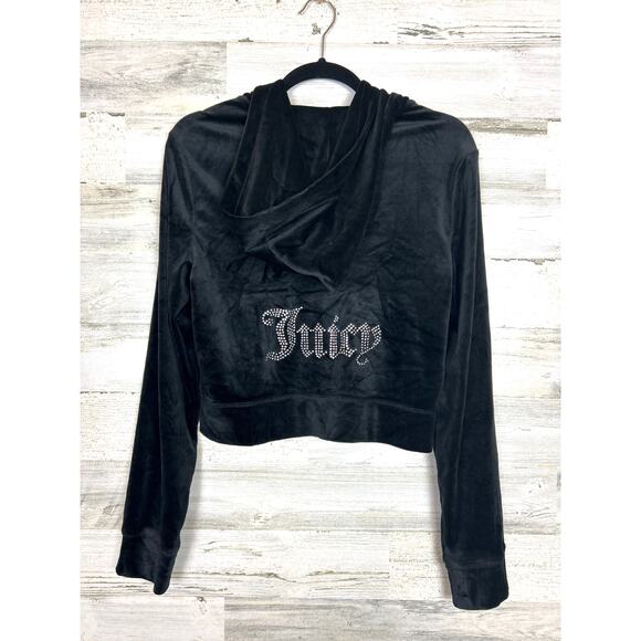 Juicy Couture Women's L Black Velour Hoodie Zip Jacket & Pants Jumpsuit Set NWT - Picture 5 of 10